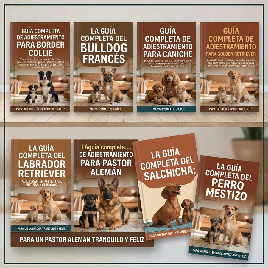 Las guías de adiestramiento de cada raza: border collie, bulldog francés, caniche, golden, labrador, pastor alemán, salchicha y mestizo