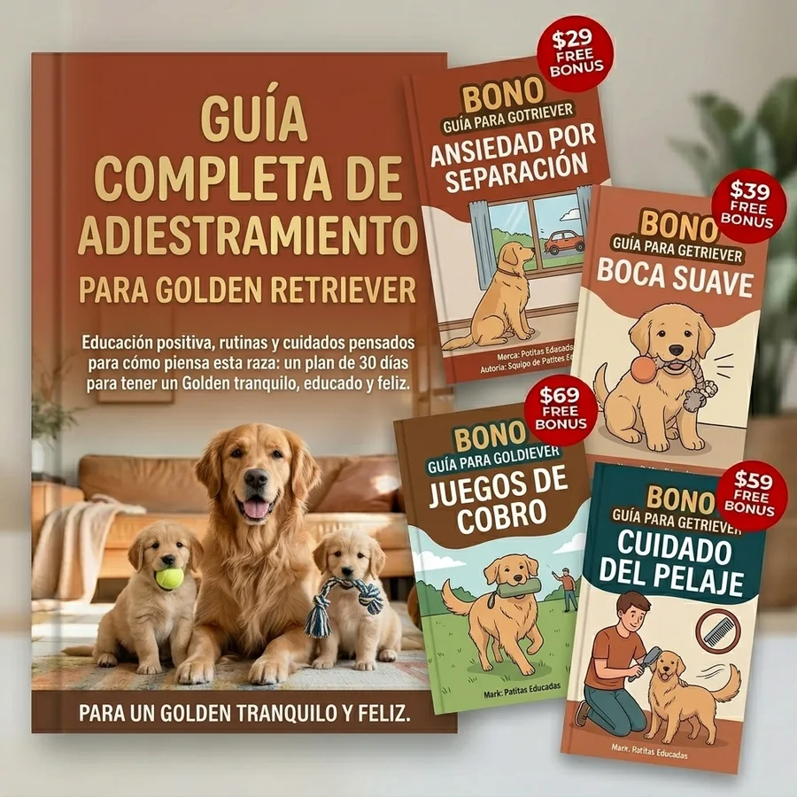 Guía Completa de Adiestramiento para Golden Retriever con sus bonos de regalo